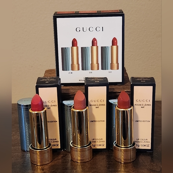 Gucci Lipstick Set - Red, Pink, Nude Shades - Picture 1 of 9